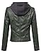 MBE Women's Faux Leather Rider Jacket With Detachable Hood