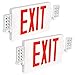 Ultra Slim Red Combo Exit Sign with Emergency Lights,120-277V Double Face LED Combo Emergency Light with Adjustable Two Head and Backup Battery Commercial Grade, UL Certified, 5 Years Warranty- 2 Pack