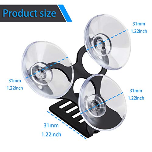 YiePhiot Windshield Suction Cup Mount Holder for Laser Detectors & Radar Escort Passport 9500ix 9500i 8500 7500 X80 X70 X50 Solo S2 S3 S4 SC 55 s75 Beltronics GX65 RX65 Red (Bracket & 6 Suction Cups)