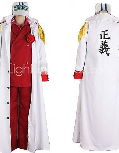 FW@ One Piece Foxy ref Admiral Akainu Marine Uniform Cosplay Costume , female , xs