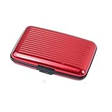 Imixlot 1Pc Waterproof Red Aluminum Metal Business ID Credit Card Wallet Holder Pocket Case Box for Women Men