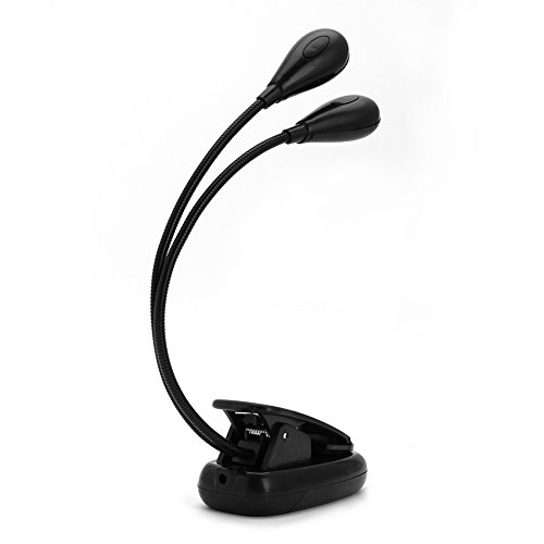 Delight eShop Clip On LED Book Light Arm Reading Laptop Music Stand Tablet PC iPad Travel Lamp
