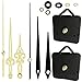Clock Mechanism Clock Movement High Torque Quartz Clock Replacement Mechanism 3/ 25 Inch Maximum Dial Thickness, 1/ 2 Inch Total Shaft Length for DIY Wall Clock 2Pack-Gold/Black