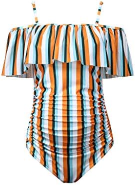 マタニティ 水着 ワンピース 縞模様 ラッフル ビキニ レディース スイムスーツ 妊婦水着 体型カバー 産前産後兼用 フィットネス水着 ママ水着 セクシー 人気 おしゃれ ビーチウェア 海水浴 水泳 水遊び 温泉 旅行 練習用 オールインワン