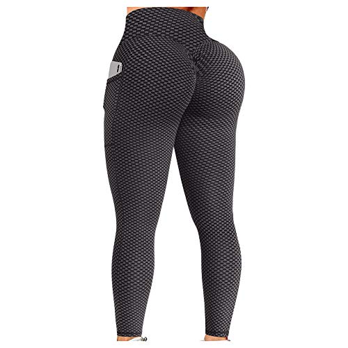 Women's High Waist Ruched Leggings - TikTok Yoga Pants With Anti-Cellulite & Push Up Fit