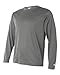 Champion Men's Long Sleeve Double-Dry Performance T-Shirt, Stone Grey, Medium