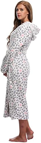 Vogue Bridal Unisex Plush Coral Fleece Robe Plus Long Hooded Spa Bathrobe