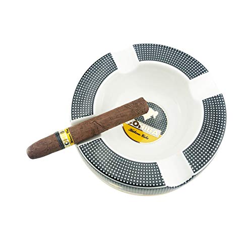 GUEVARA Cigar Ashtray Big Ashtrays for 8" Round Cigarettes Large Rest Outdoor Cigars Ashtray for Patio/Outside/Indoor Ashtray