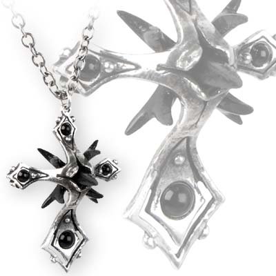 Caltrop Cross - Alchemy Gothic Pendant Necklace