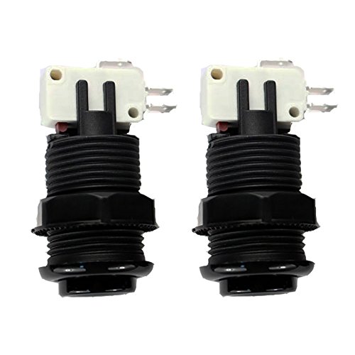 Set of 2 Black Arcade Push Buttons With Horizontal Microswitch