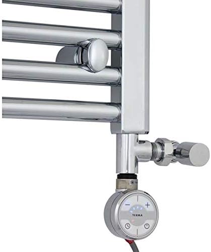 Electric Heating Elements Chrome MOA Thermostatic Dual Fuel Kit For Heated Towel Rail Radiator (600Watt Kit)