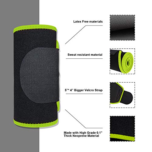 Biange Waist Trimmer for Women & Men Sweat Waist Trainer Slimming Belt, Stomach Wraps for Weight Loss, Neoprene Ab Belt Low Back and Lumbar Support