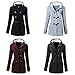 GuGio Womens Winter Fashion Outdoor Warm Wool Blended Classic Pea Coat Jacket