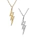 Spinningdaisy Handcrafted Brushed Metal Lightning Bolt Necklace