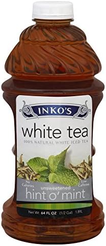 Inkos Hint O Mint Unsweetened White Tea, 64 Ounce -- 8 per case.