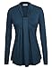 Ninedaily Casual Tops for Women,Blue Long Sleeve Winter Blouse Plus Size XXL Pleated White Shirt Maxi Dressy Tunic Solid Fall Outfits Zumba Dance Dress Tunics for Women