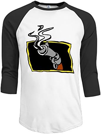 No Smoking Gun Pattern Mens 3/4 Sleeve Baseball Tee Shirts Men Tshirt