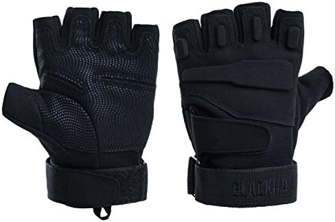 Plizza Anti-slip Weight Lifting Gloves With Wrist Wrap Support for Gym workout, fitness, Cross Training, Bodybuilding, Callus and Blister Protection Best for Men &amp; Women ( pair ) (Black, Medium)