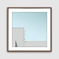 Framed Canvas Wall Art Geometric Building Canvas Prints Home Artwork Decoration for Living Room,Bedroom - 16x16 inches