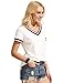 ROMWE Women's Casual Short Sleeve Cute T-Shirt V-Neck Summer Cotton Tops