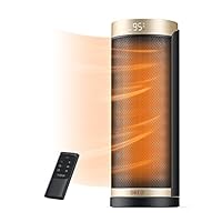 DREO Space Heater, 1500W Electric Heaters for Indoor Use with Thermostat, 70° Oscillation, 8 Safety Protections, 5 Modes, Remote, 12H Timer, Quiet Portable Heater for Office, Bedroom, Large Room