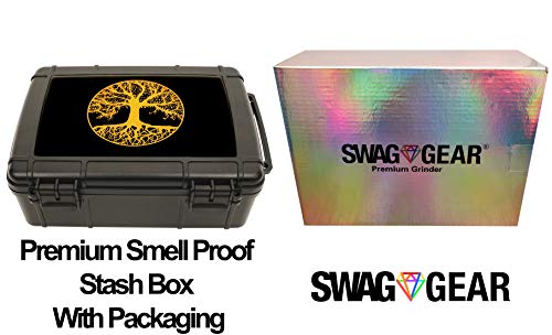 Tree of Life Stash Box Combo - Smell Proof Stash Box Combo - Locking Stash Box Combo - Comes with Grinder Stash Jar and Rolling Tray - (Tree of Life) - Thumbnail 4
