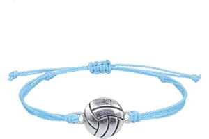 YOCOYEE Football Volleyball Baseball Rugby Basketball Bracelet Waterproof Wax Thread Woven Adjustable Rope Bracelets for Women Men Sport Fans Jewelry