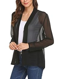 Pinspark - Kimono de gasa para mujer, manga larga, parte delantera abierta, holgado, S-XXL