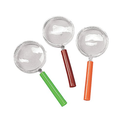 Magnifying Glasses, Assorted colors (Pack of 12) Size 4 1/4
