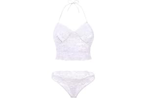Sexy Lingerie Set for Women Lace Bra and Panty Sets 2 Piece Sheer Babydoll Outfits