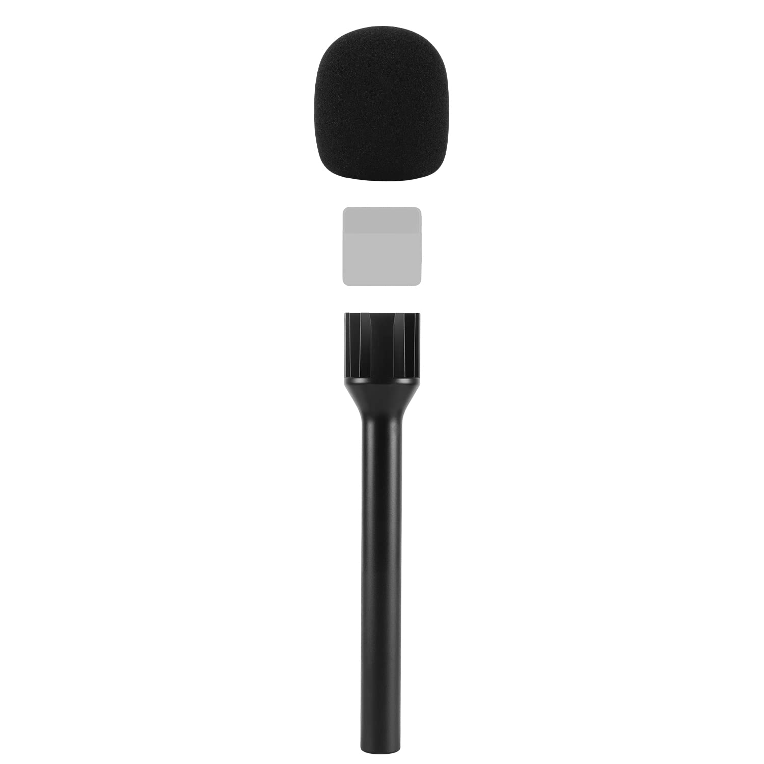Photo 1 of CaTeFo Microphone Interview Handle Interview GO Handheld Adapter with Foam for RODE Wireless GO DJI Mic DJI Mic2 and Other Wireless Transmitter with Cold Shoe StarRig-S