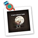 qs_150033_3 Dooni Designs Halloween Designs - Its Not As Bad As It Looks Spooky Werewolf Teen Wolf Movie Quote - Quilt Squares - 8x8 inch quilt square