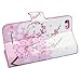 (TRAIT)8IN1 Pink Flower PU Leather Wallet Cases Protective Skin for iphone 5 iphone 5s Flip Folio Case Stand Holder+touch Screen Pen +3 Screen Protector +3 Cleaning Cloth