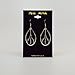 Oval Hippie Peace Sign Dangle Earrings Silver Finish Pewter
