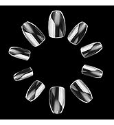 Makartt Coffin Nails Short 500pcs Press on Nails Full Cover Fake Nails Ballerina Nails Clear Nail...