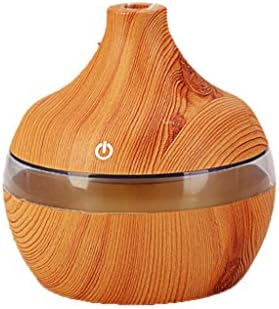 QIHANGCHEPIN USB 300ml Car Aroma Humidifier Purifier Wood Grain Ultrasonic 7 Color LED Air Essential Oil Diffuser