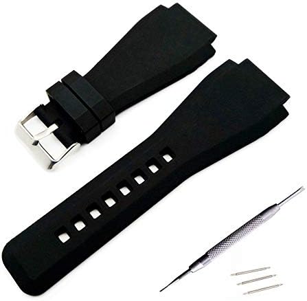 34 x 24mm Convex End Silicone Rubber Watch Band for Bell Series Fit BR01 BR03 Strap Watchband Bracelet Belt for Ross
