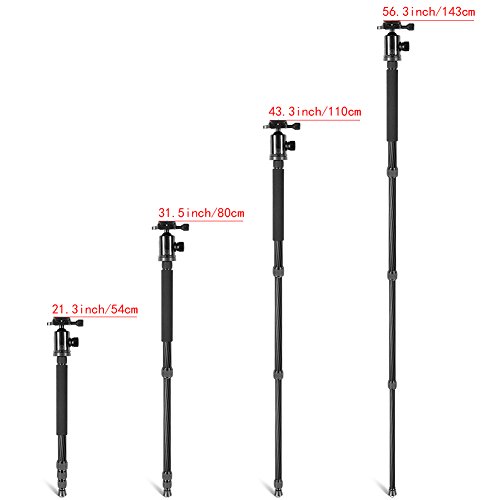 Neewer Carbon Fiber 66 inches/168 centimeters Tripod Monopod with 360