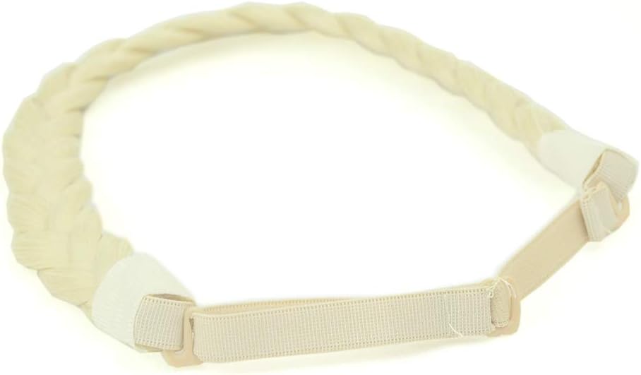 BOBIYA 3 Strands Synthetic Hair Braided Headband Classic Chunky Wide Plaited Braids Elastic Stretch Hairpiece for Women Girl (light Blonde) - Image 4
