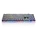 DoubleW Typewriter Keyboard with RGB LED Backlit, Blue Switch 104 Keys Anti-Ghosting Mechanical Gaming Keyboard, Retro Keycaps Light Up Keyboard, Metal Panel Wired USB for PC and Laptop, Blackthumb 2