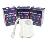 New Toilet Light Night- LED Nightlight With Motion Activated Sensor for Toilet Bowl Glow-8 Colors (16 Color Light Also Available)