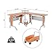 HOMCOM L-Shaped Corner Computer Office Desk Workstation with Elevated Shelf, Rolling Keyboard Tray, & Convenient CPU Stand, Wood Color