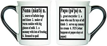 Set of Nana and Papa Mugs - 20 Ounce Ceramic Coffee Mugs By Tumbleweed