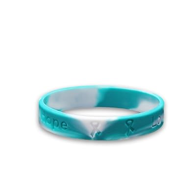 Teal White Silicone Bracelet for Cervical Cancer Kenya Ubuy