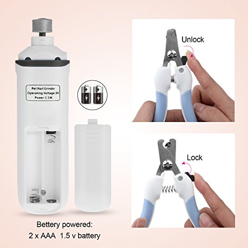 Pet Nail Grinder, Ultra-Quiet Portable Nail Grinder, Upgraded Trimmer Clipper With Nail File Grooming Tool Painless for Small Medium Large Dogs Cats Pets Paws. - Thumbnail 4
