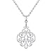 RSJewel Sterling Silver Filigree Design Pendant With Length Adjustable Chain Necklace