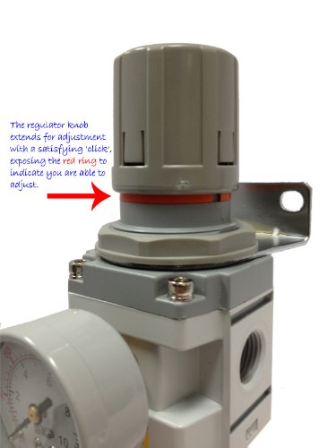 PneumaticPlus SAU3000M-N03DG-MEP 3 Unit Combo Compressed Air Filter Regulator Lubricator, 3/8" Pipe Size, NPT-Auto Drain, Metal Bowl, 10 μm with Gauge - Thumbnail 4