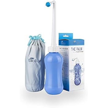 Bio Bidet The Palm TP70 | Handheld Personal Bidet, Portable, On-the-Go, Travel Bidet with 450ML Water Capacity, Extra Long Pointed Nozzle Spray with Travel Bag