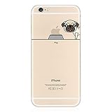 iPhone 6s Plus case, Geekmart Clear Soft TPU Cartoon Pet Dog Cover Case 5.5 inch (Pug)