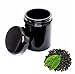 ultravioLeaf 250 ml (8.5 fl oz) Tall Black Ultraviolet Glass Herb Storage Jar - Airtight Stash Container